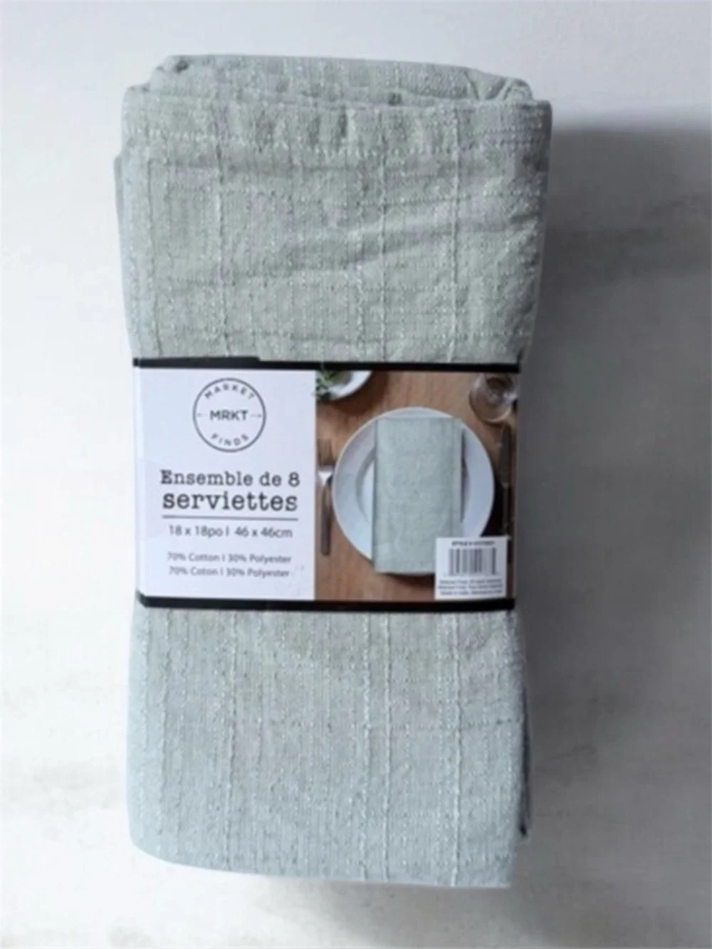 Light Sage Cotton-Blend Dinner Napkin Set of 8